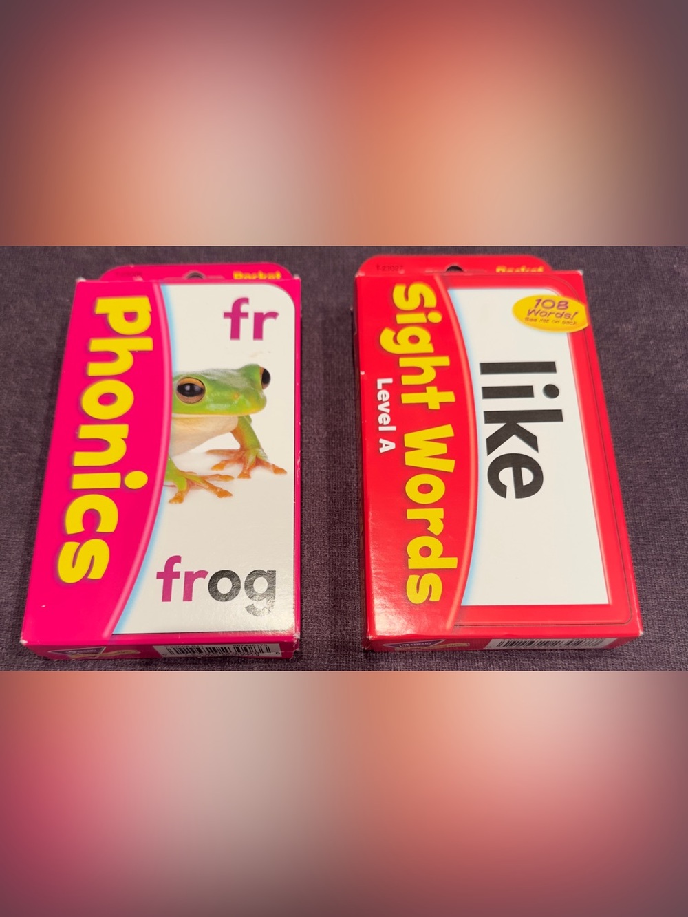 Sight Words & Phonics Flash Card Sets - Red and Pink